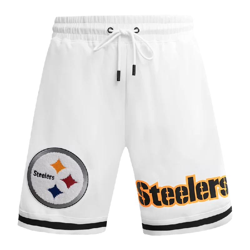 NFL PITTSBURGH STEELERS CLASSIC CHENILLE MEN'S DK SHORT (WHITE)