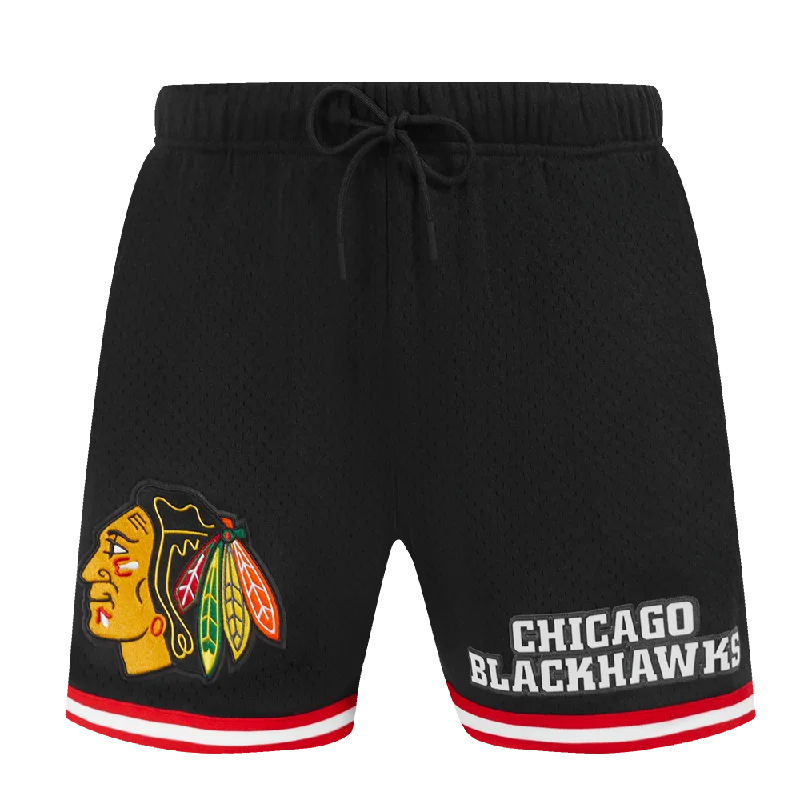 NHL CHICAGO BLACKHAWKS CLASSIC MEN'S MESH SHORT (BLACK/RED)