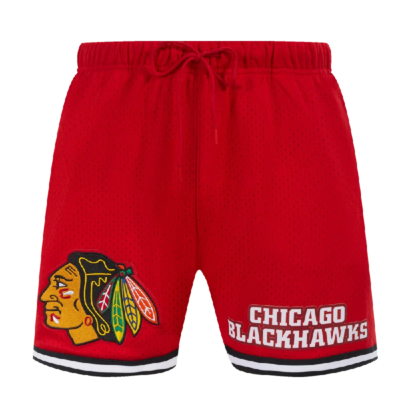 NHL CHICAGO BLACKHAWKS CLASSIC MEN'S MESH SHORT (RED/BLACK)