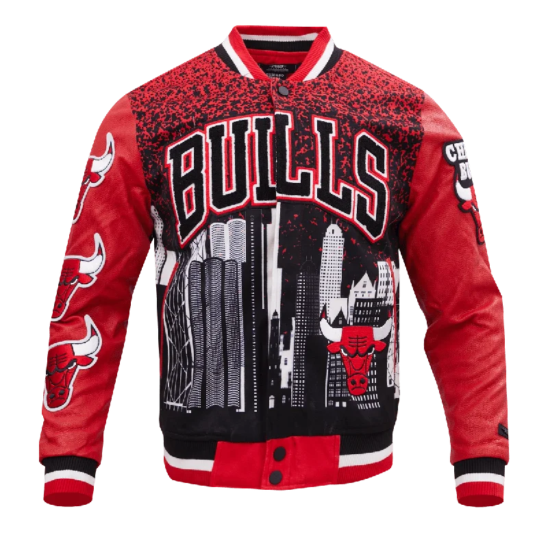 NBA CHICAGO BULL REMIX VARSITY MEN'S JACKET (RED)