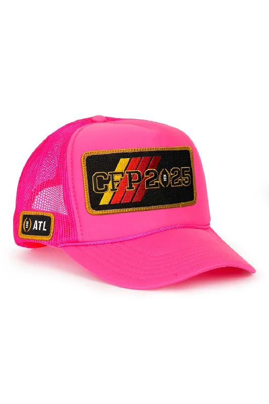 CFP NATIONAL CHAMPIONSHIP 2025 VINTAGE LOW RISE TRUCKER - NEON PINK