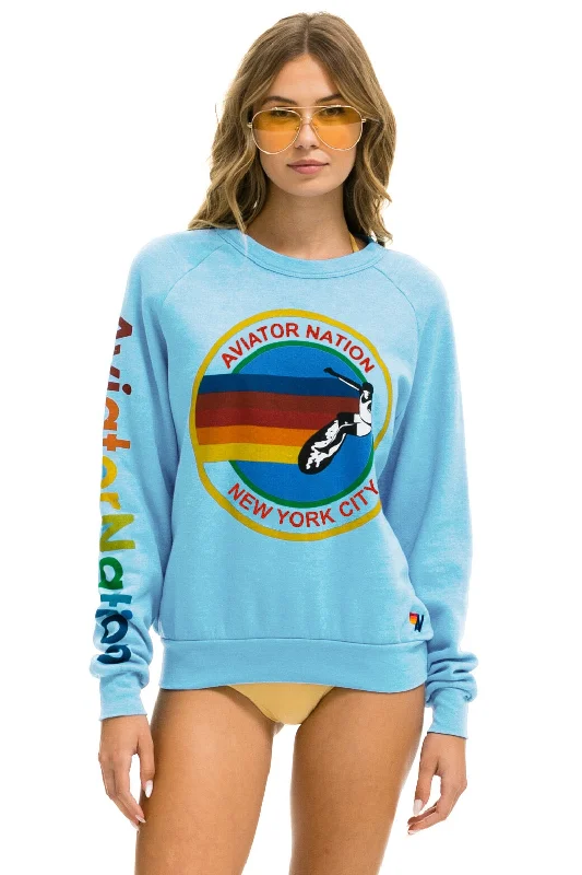 AVIATOR NATION NEW YORK CITY CREW SWEATSHIRT - SKY