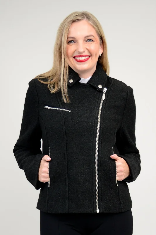 Ronnie Jacket, Black, Boiled Wool