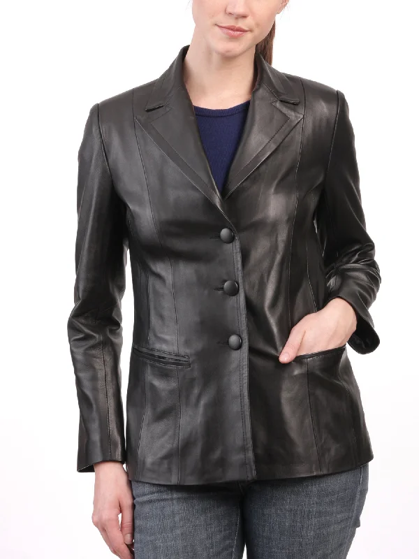 Koza Leathers Women's Real Lambskin Leather Blazer BW061