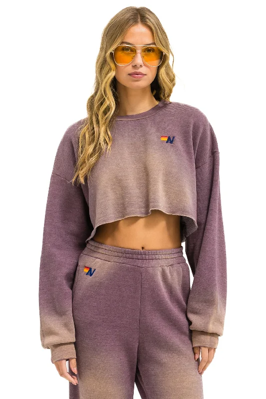 ESSENTIAL CROPPED CREW SWEATSHIRT RELAXED - FADED MOCHA