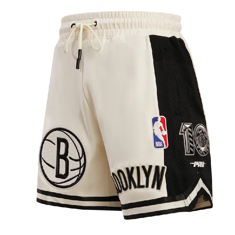 NBA BROOKLYN NETS RETRO CLASSIC MEN'S 2.0 SHORT (EGGSHELL/ BLACK)