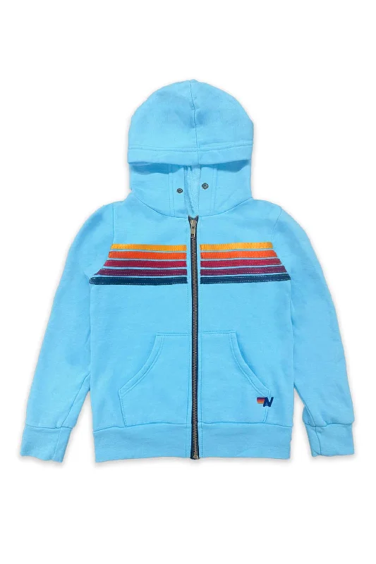 KID'S 5 STRIPE HOODIE - SKY