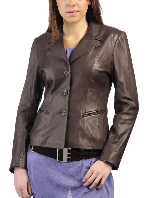 Koza Leathers Women's Real Lambskin Leather Blazer BW060