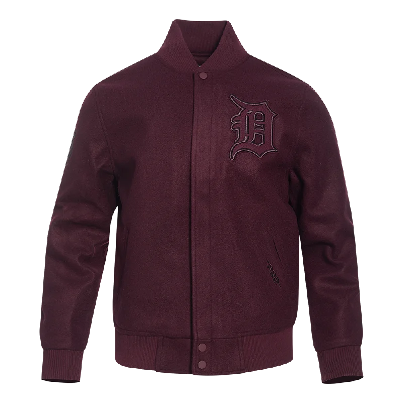 MLB DETROIT TIGERS NEUTRAL MEN'S WOOL VARSITY JACKET (WINE)