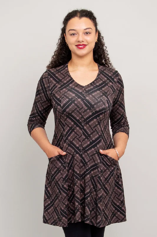 Wilma Tunic, Rich Plaid, Bamboo - Final Sale