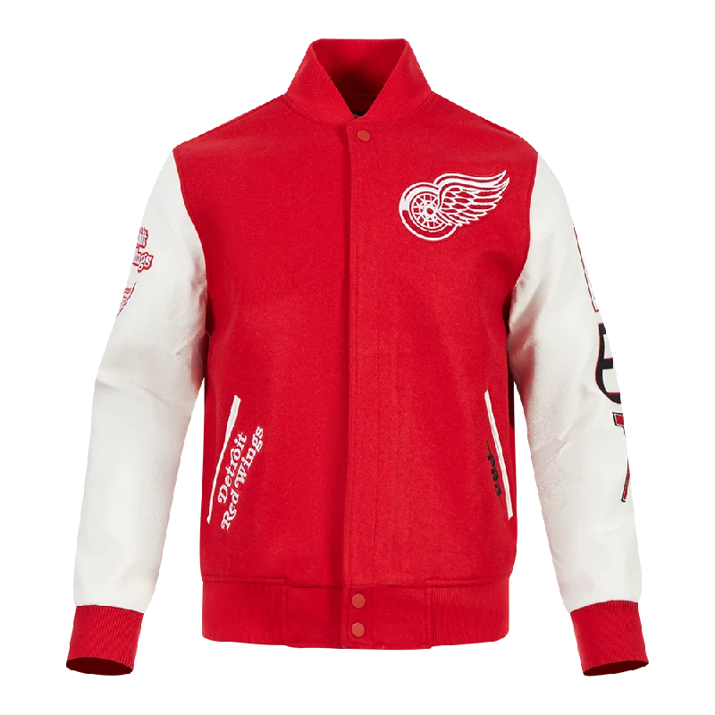 NHL DETROIT RED WINGS CLASSIC MEN'S WOOL VARSITY JACKET (RED/WHITE)