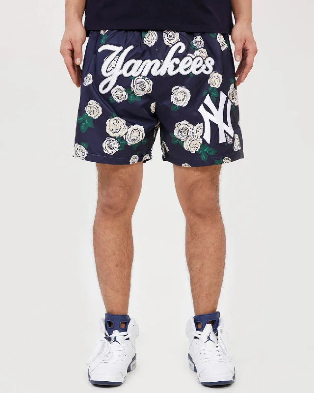 MLB NEW YORK YANKEES ROSES AOP MEN'S WOVEN SHORT (MIDNIGHT NAVY/MULTI)