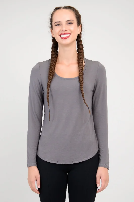 Tessa Long Sleeve, Charcoal, Bamboo - Final Sale