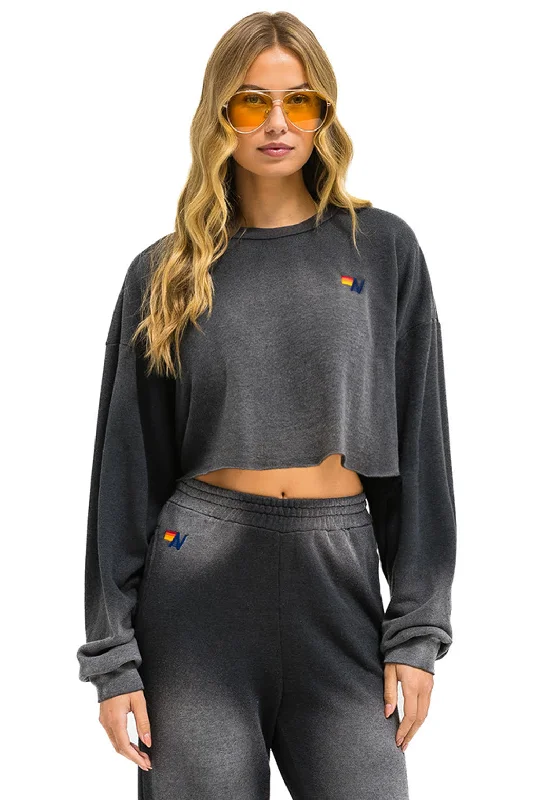 ESSENTIAL CROPPED CREW SWEATSHIRT RELAXED - FADED SMOKE