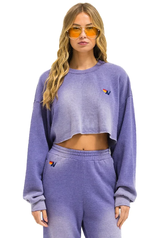 ESSENTIAL CROPPED CREW SWEATSHIRT RELAXED - FADED GRAPE