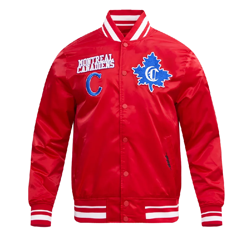 NHL MONTREAL CANADIENS RETRO CLASSIC MEN'S RIB SATIN JACKET (RED)