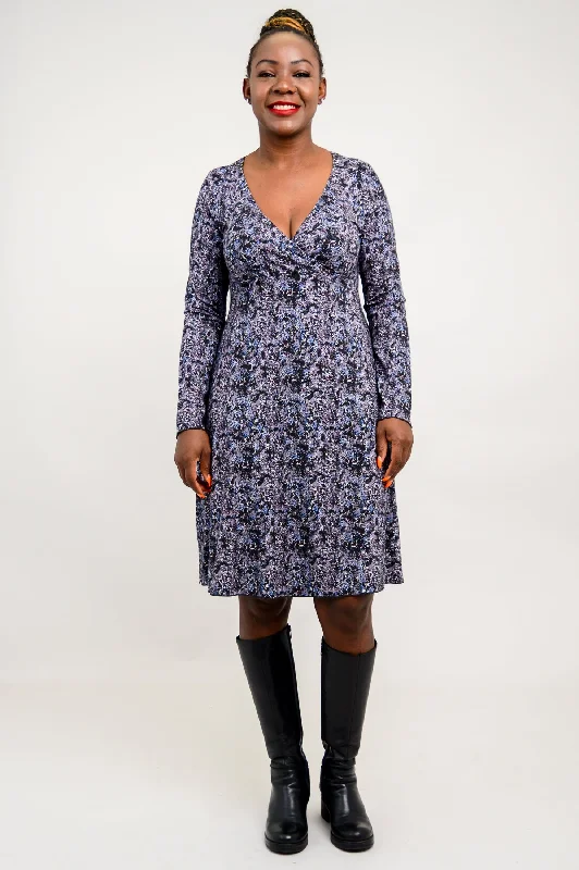 Denver Dress, Blue Space, Bamboo - Final Sale