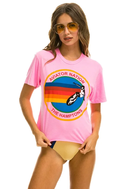 AVIATOR NATION HAMPTONS BOYFRIEND TEE - NEON PINK