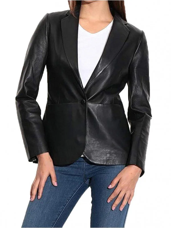 Koza Leathers Women's Real Lambskin Leather Blazer BW108