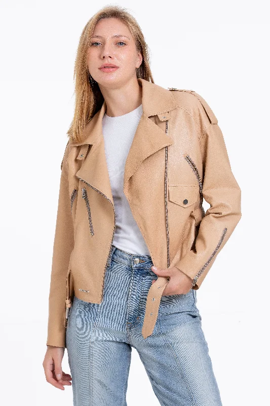 The Noord Leather Cookie Women Jacket