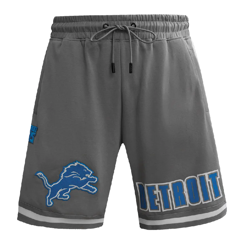 NFL DETROIT LIONS CLASSIC CHENILLE MEN'S DK SHORT (GRAY)