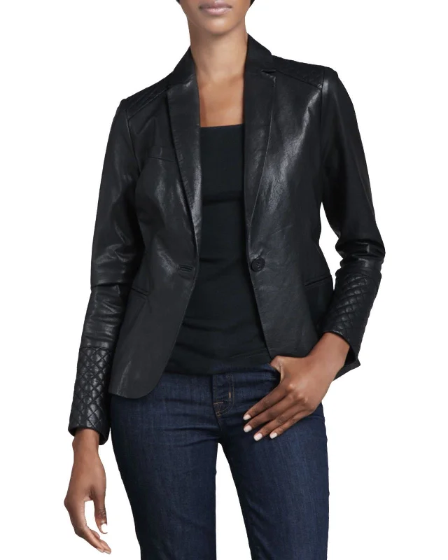 Koza Leathers Women's Real Lambskin Leather Blazer BW050