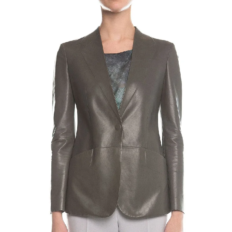 Koza Leathers Women's Real Lambskin Leather Blazer BW072