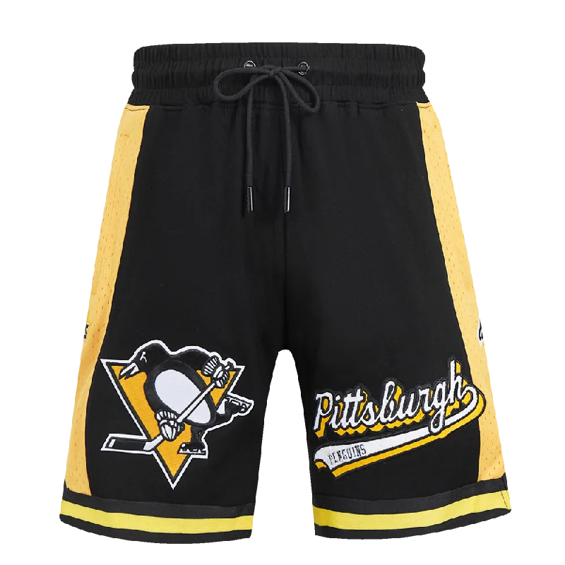 NHL PITTSBURGH PENGUINS SCRIPT TAIL MEN'S DK 2.0 SHORT (BLACK/YELLOW)