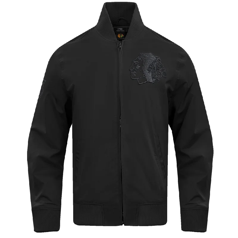 NHL CHICAGO BLACKHAWKS NEUTRAL TWILL JACKET (BLACK)