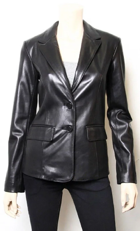 Koza Leathers Women's Real Lambskin Leather Blazer BW049