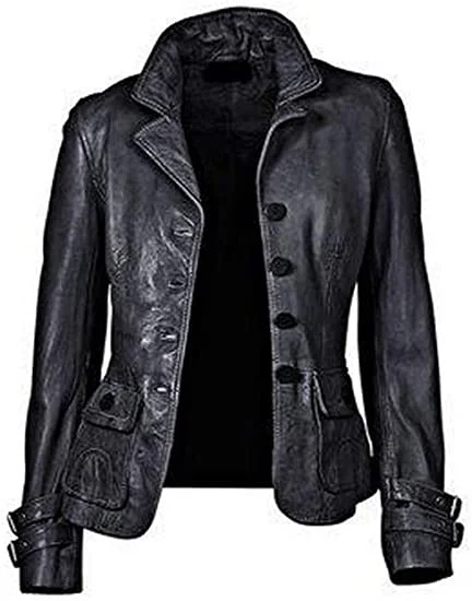 Koza Leathers Women's Real Lambskin Leather Blazer BW055