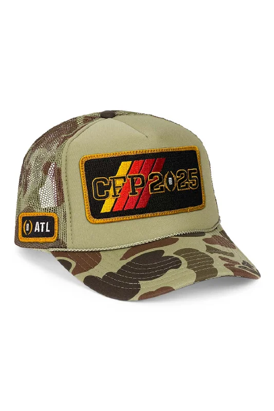 CFP NATIONAL CHAMPIONSHIP 2025 VINTAGE LOW RISE TRUCKER - CAMO