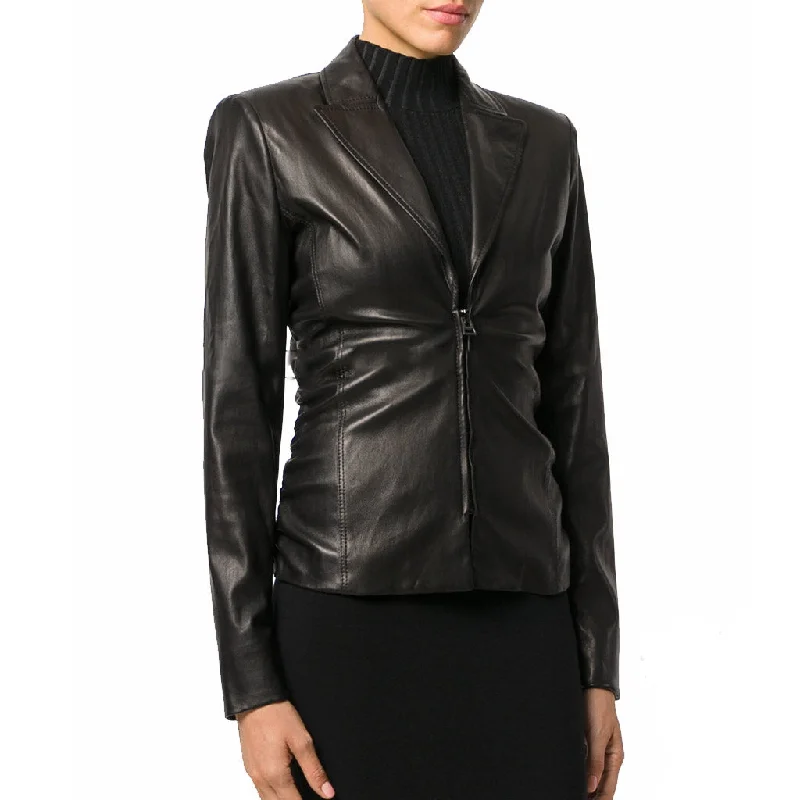 Koza Leathers Women's Real Lambskin Leather Blazer BW098