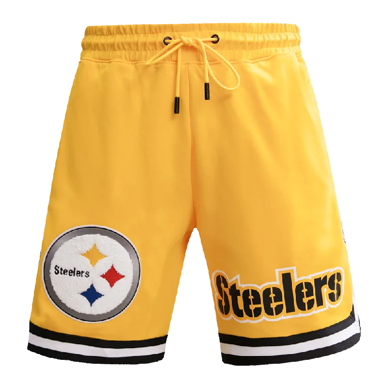 NFL PITTSBURGH STEELERS CLASSIC CHENILLE MEN'S DK SHORT (YELLOW/BLACK)