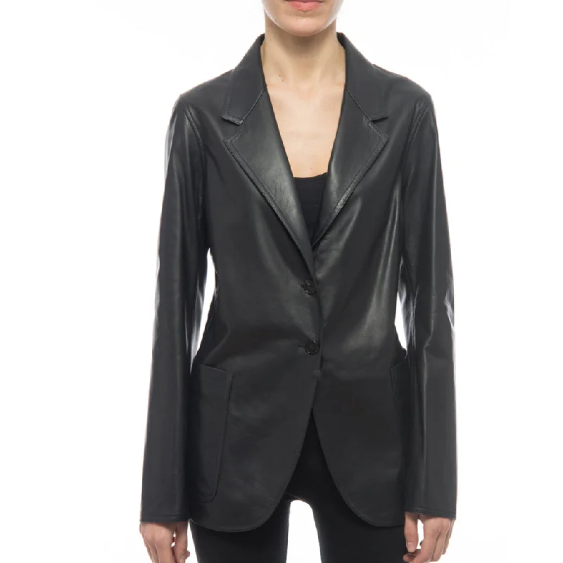 Koza Leathers Women's Real Lambskin Leather Blazer BW079