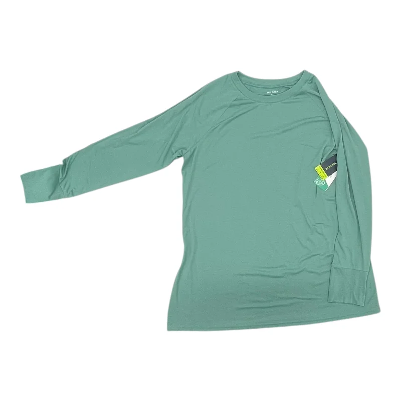 Athletic Top Ls Crewneck By Tek Gear In Green, Size:Xl