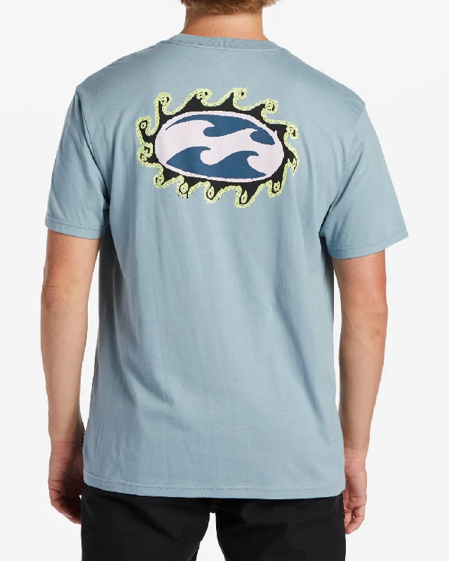 Crayon Wave T-Shirt - Washed Blue