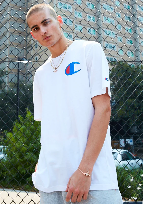 Champion Men's C Logo Short Sleeve Tee White