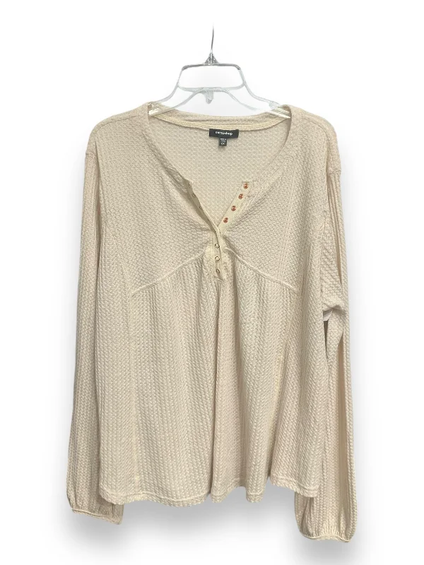 Top Long Sleeve By Mittoshop In Cream, Size: 2x