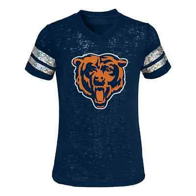 Youth Girls Chicago Bears Opal Burnout T-Shirt Outerstuff NFL Official Tee