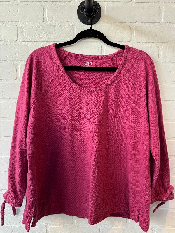 Top 3/4 Sleeve By Loft In Pink, Size: M