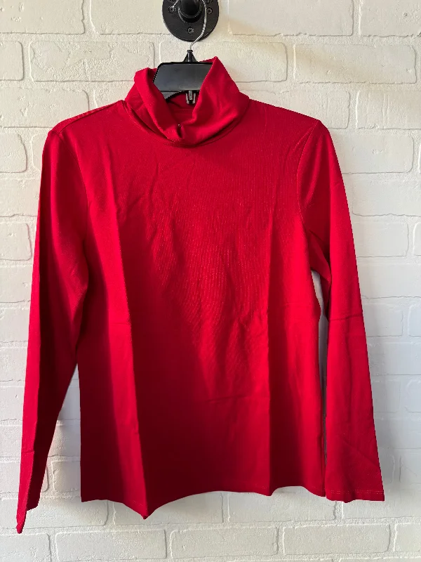 Top Long Sleeve Basic By Talbots In Red, Size: M