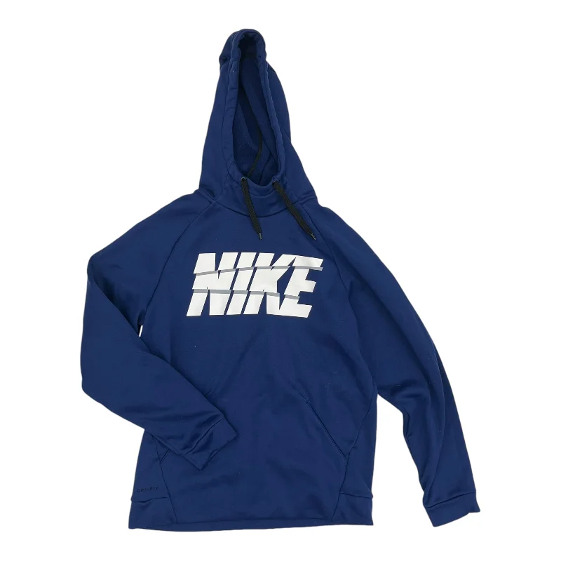 Athletic Top Ls Hoodie By Nike In Navy, Size:S