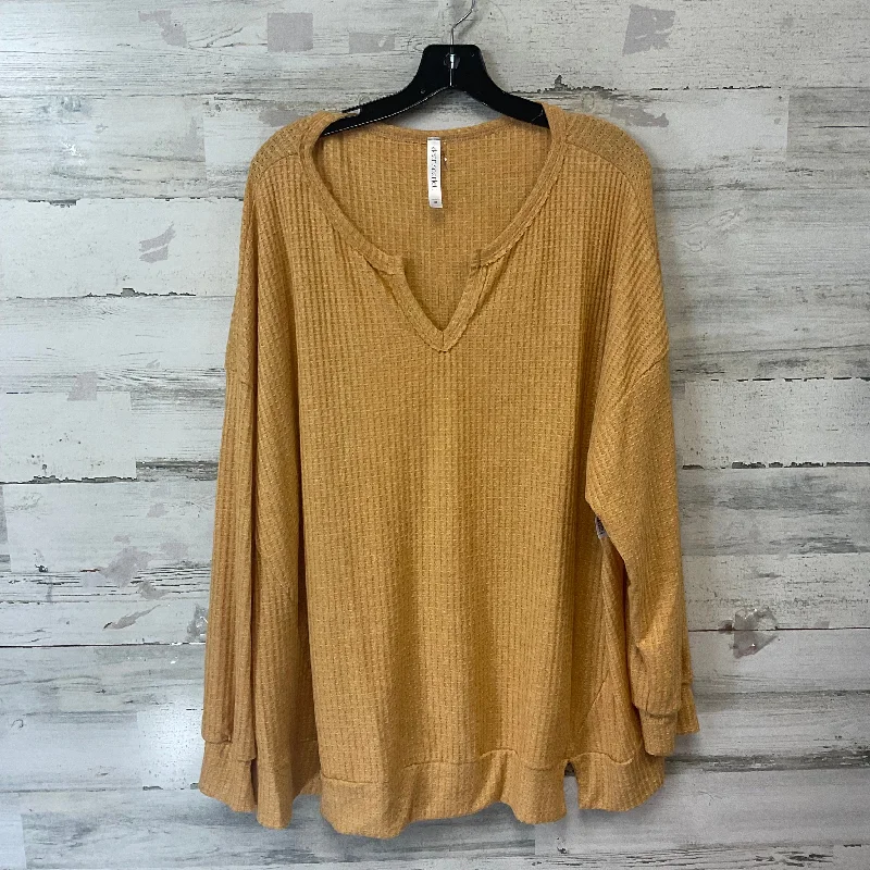 Top Long Sleeve By DEAR SCARLETT In Yellow, Size: 3x