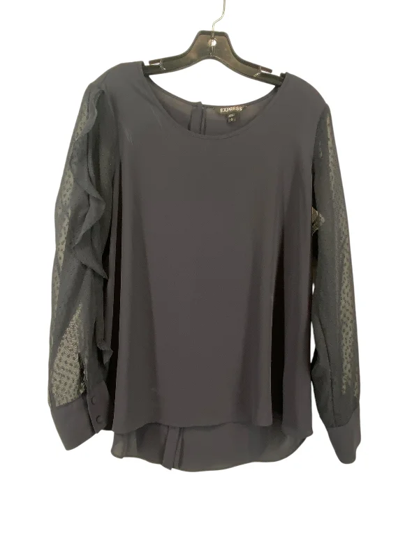 Top Long Sleeve By Express In Black, Size: L