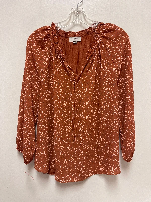 Top Long Sleeve By Loft In Orange, Size: M