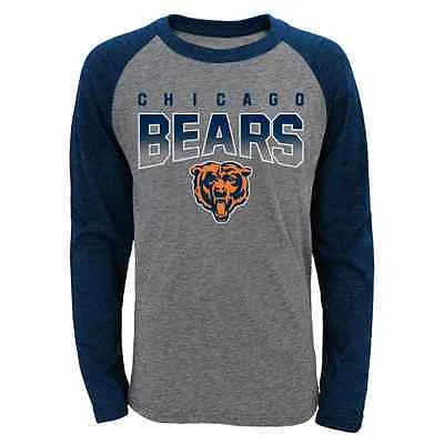 Youth Chicago Bears Raglan Long Sleeve T-Shirt Outerstuff NFL Official Tee