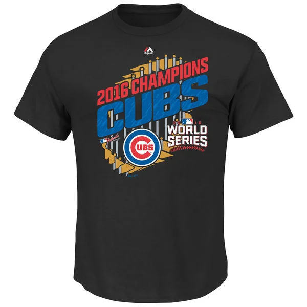 Bulk of Chicago Cubs Adult Majestic 2016 World Series Champions Parade T-Shirt - Black 2XL 12 Pack