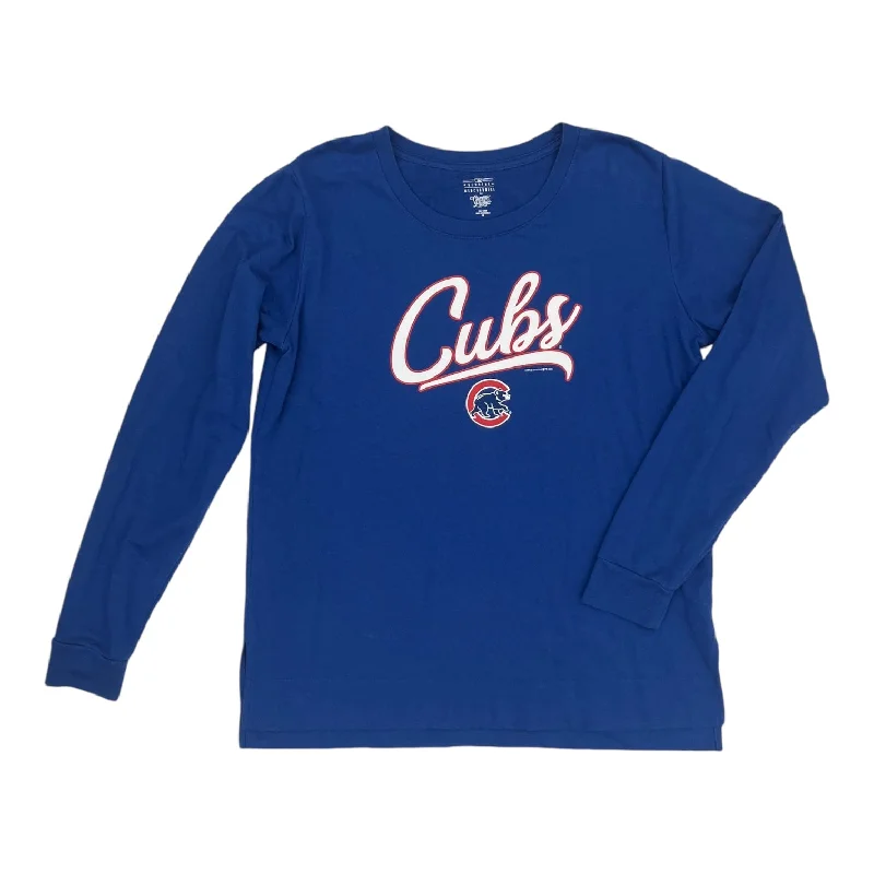 Athletic Top Ls Crewneck By Clothes Mentor In Blue, Size:M