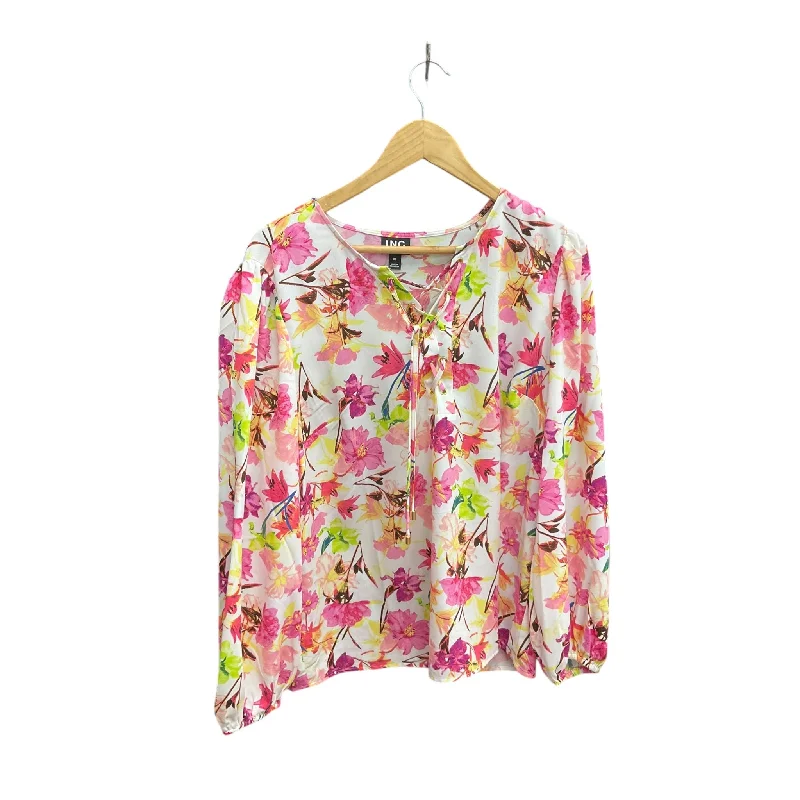 Top Long Sleeve By Inc In Floral Print, Size: Xl